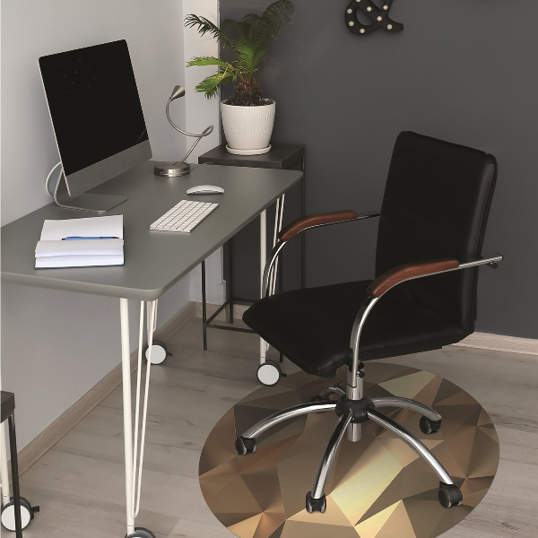 Desk chair mat gold foil