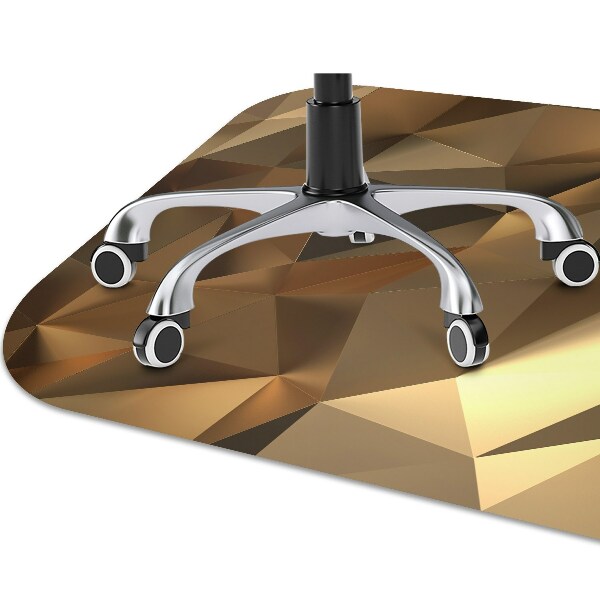 Desk chair mat gold foil
