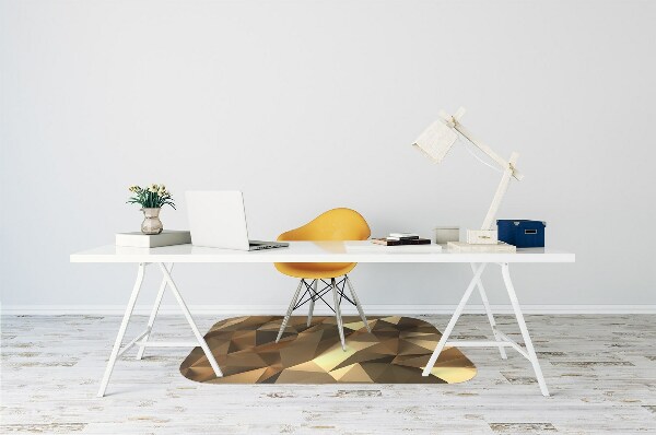 Desk chair mat gold foil
