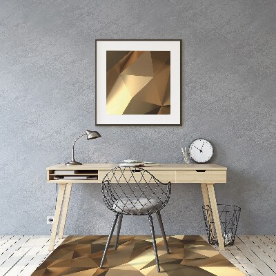 Desk chair mat gold foil