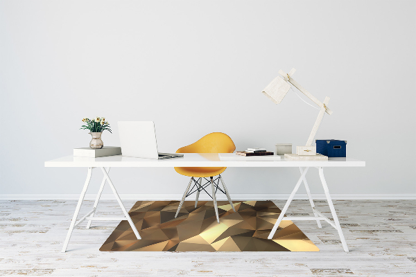 Desk chair mat gold foil