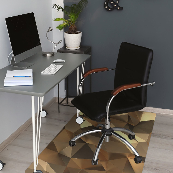 Desk chair mat gold foil