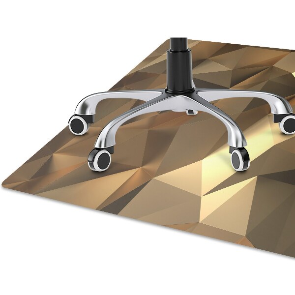 Desk chair mat gold foil