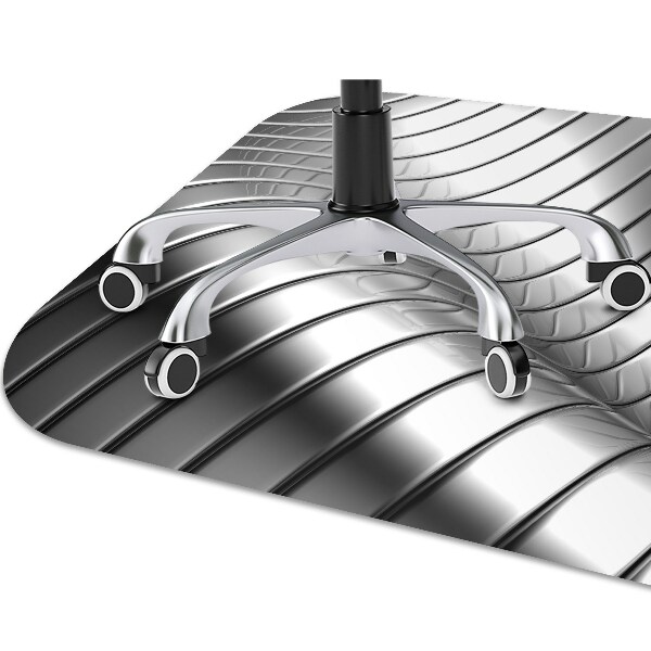 Office chair floor protector metallic