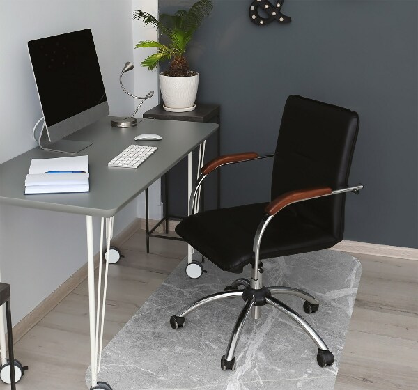 Computer chair mat gray marble