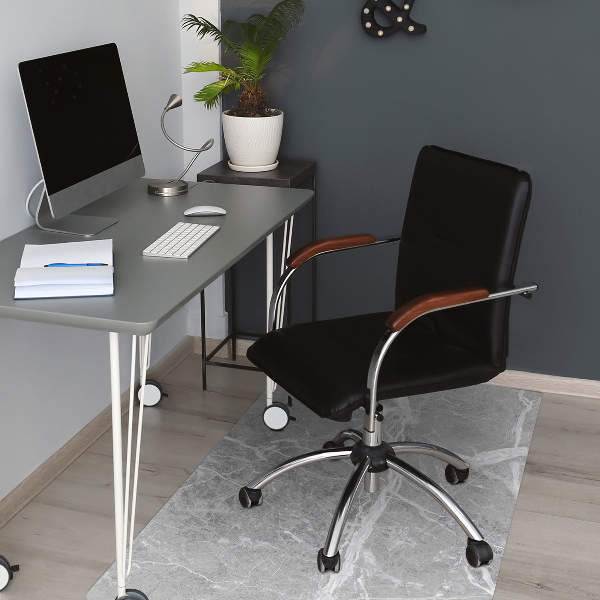 Computer chair mat gray marble