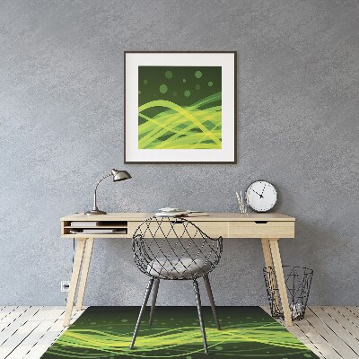 Desk chair mat green stripes