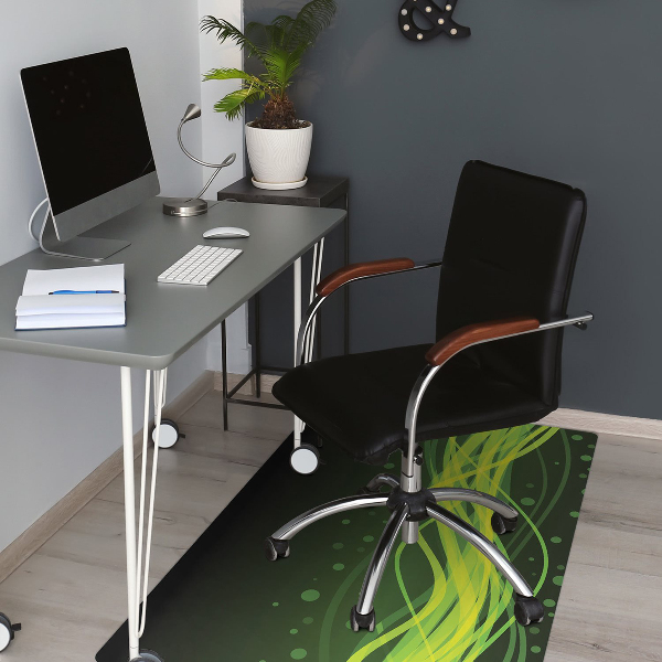 Desk chair mat green stripes