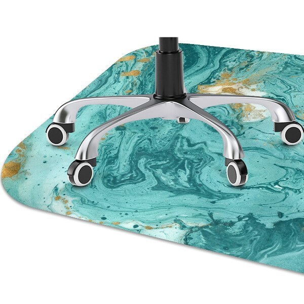 Chair mat floor panels protector Marble turquoise