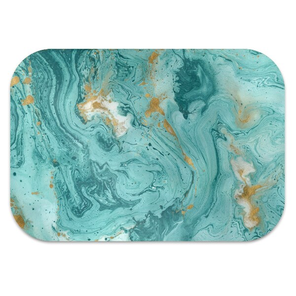 Chair mat floor panels protector Marble turquoise