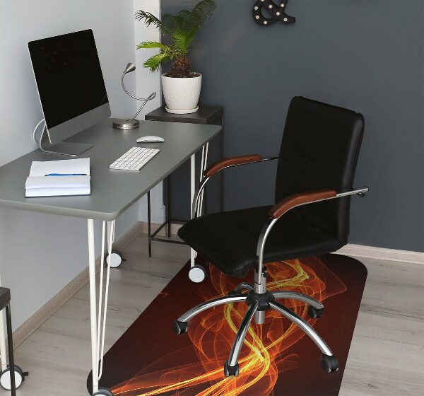 Chair mat floor panels protector red flame