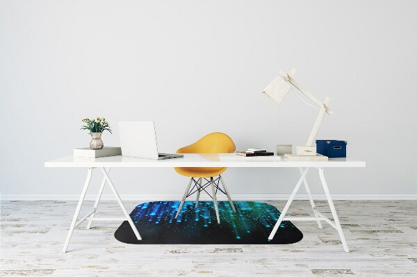 Chair mat blue particles