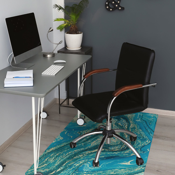 Computer chair mat Abstraction blue