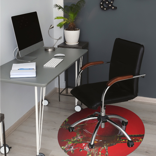 Office chair mat red apple