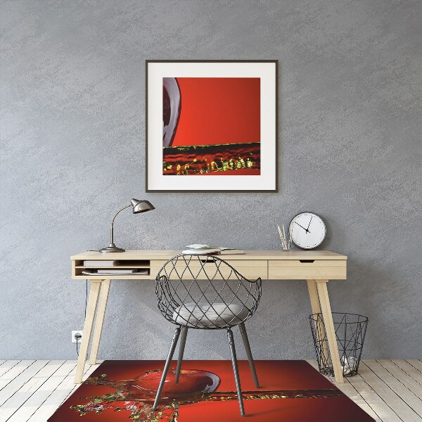Office chair mat red apple