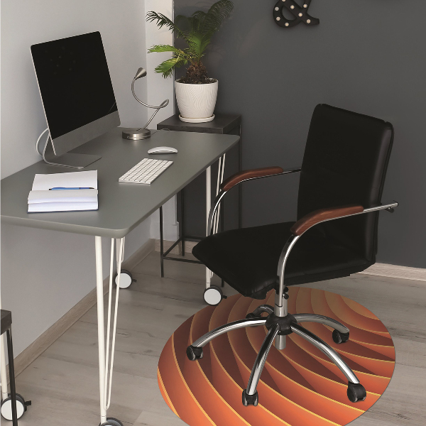 Office chair mat orange waves