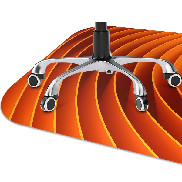 Office chair mat orange waves