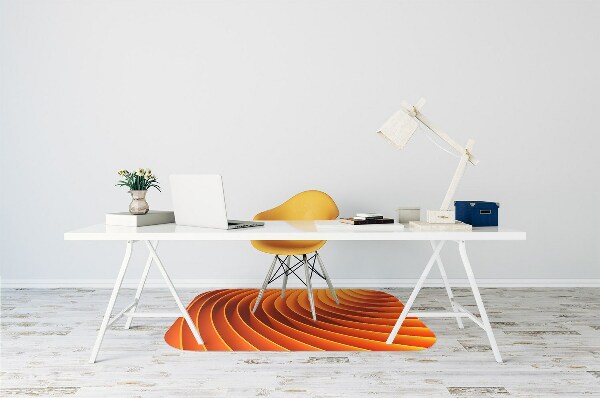 Office chair mat orange waves