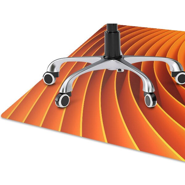 Office chair mat orange waves