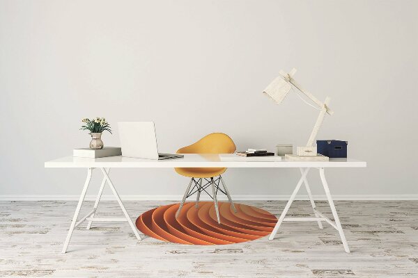 Office chair mat orange waves