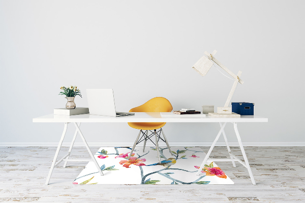 Office chair mat flowers
