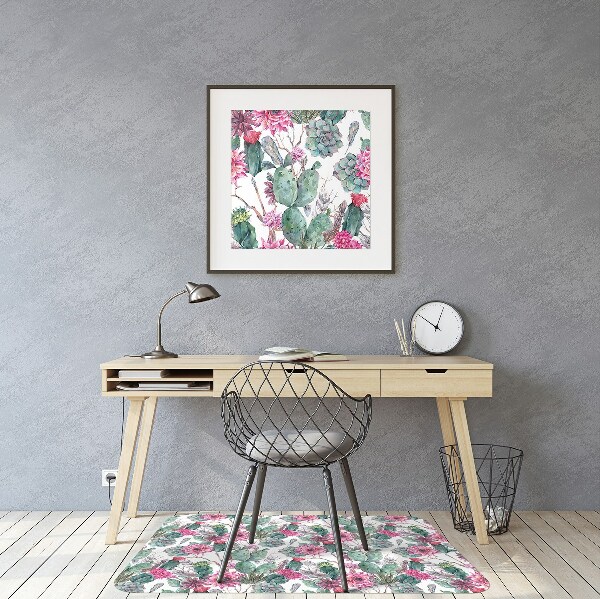Office chair floor protector Succulents