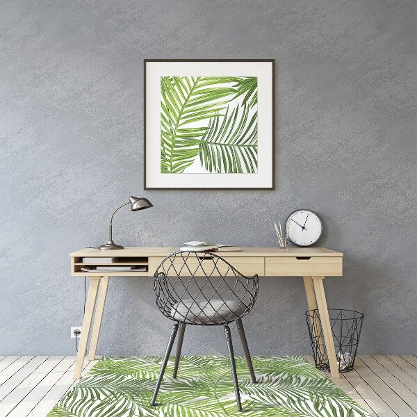 Office chair floor protector palm leaves