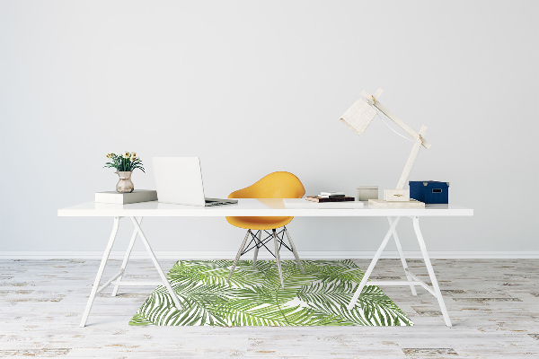 Office chair floor protector palm leaves