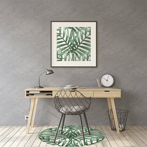 Office chair mat tropical leaves