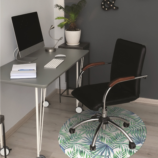 Office chair mat painted leaves