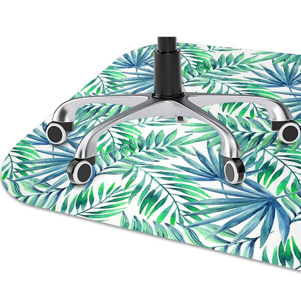 Office chair mat painted leaves