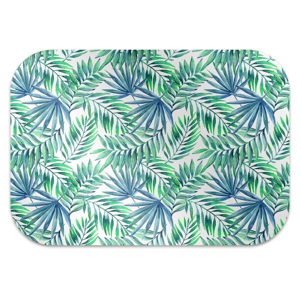 Office chair mat painted leaves