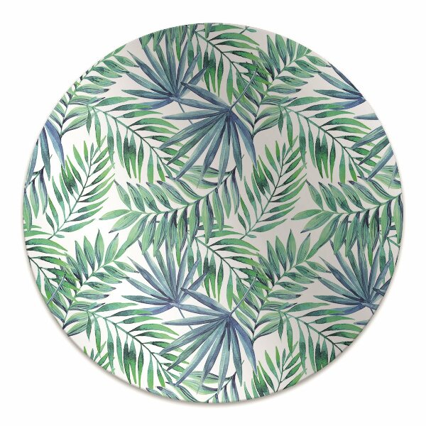 Office chair mat painted leaves