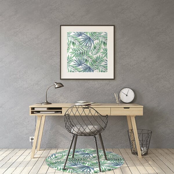 Office chair mat painted leaves