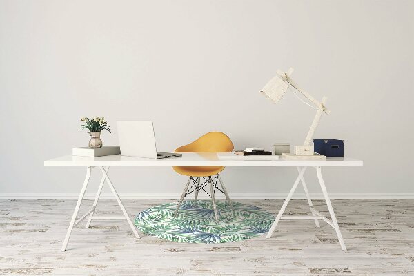 Office chair mat painted leaves