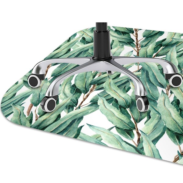 Office chair mat painted leaves