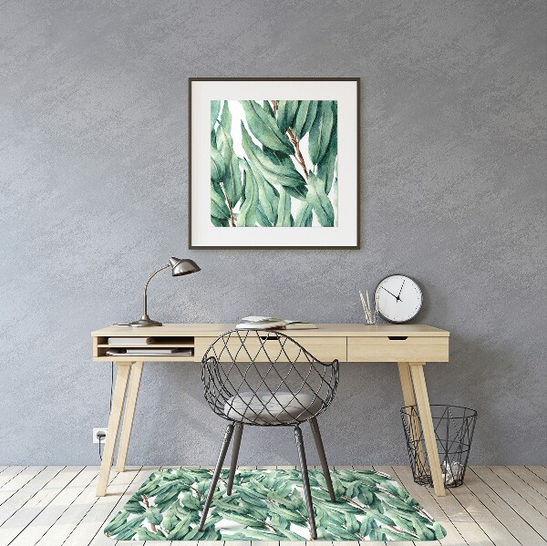 Office chair mat painted leaves