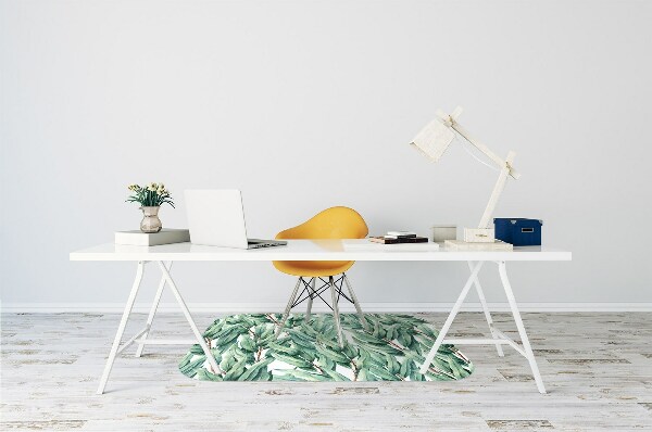 Office chair mat painted leaves