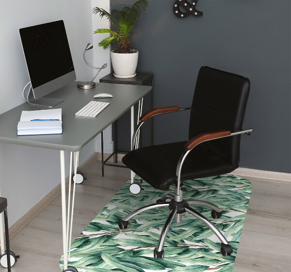 Office chair mat painted leaves