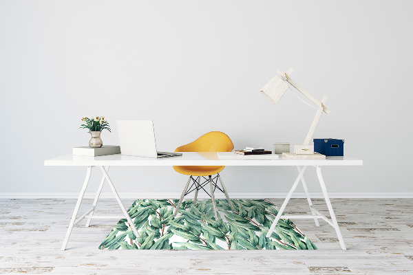 Office chair mat painted leaves