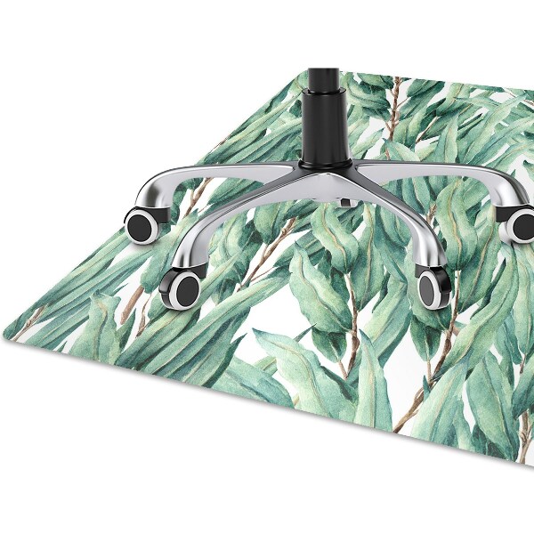 Office chair mat painted leaves