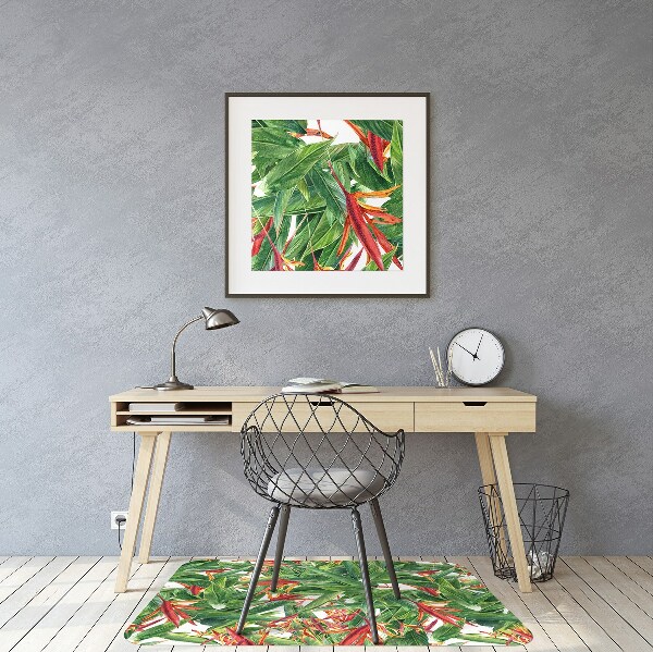 Office chair mat exotic flowers