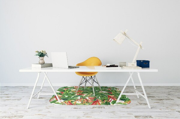 Office chair mat exotic flowers