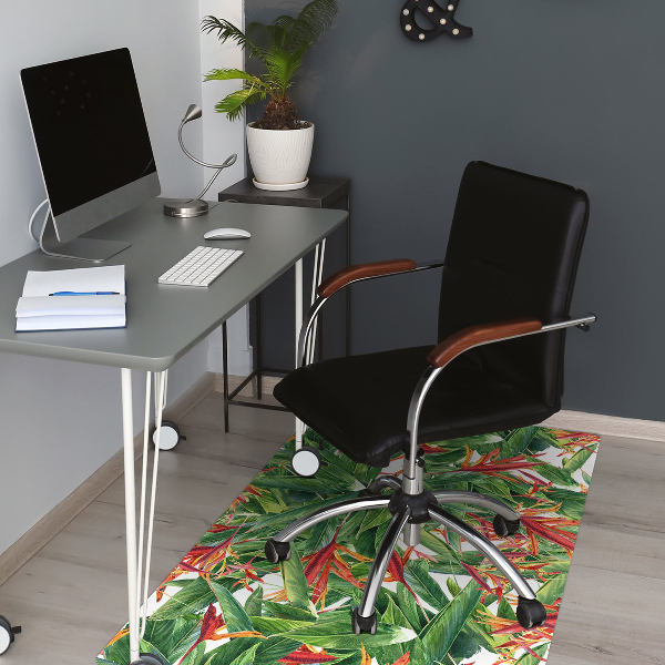 Office chair mat exotic flowers