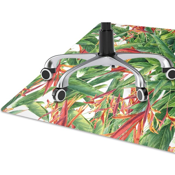 Office chair mat exotic flowers