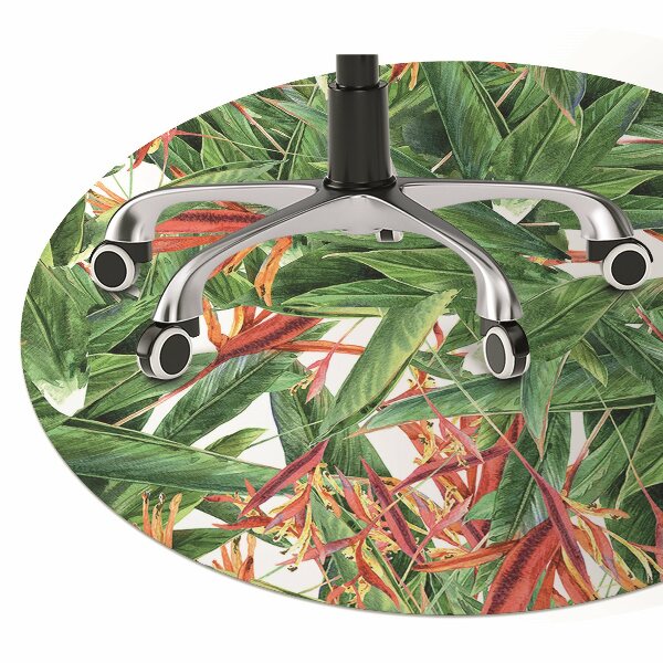 Office chair mat exotic flowers