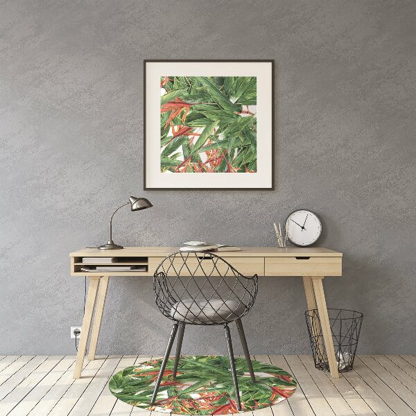 Office chair mat exotic flowers