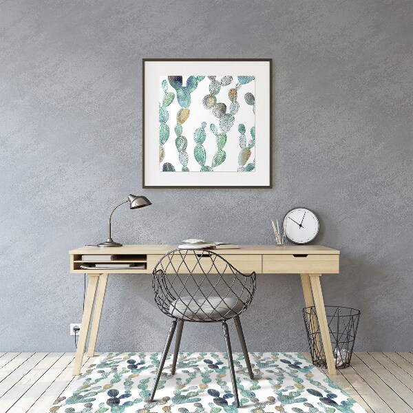 Office chair mat cacti
