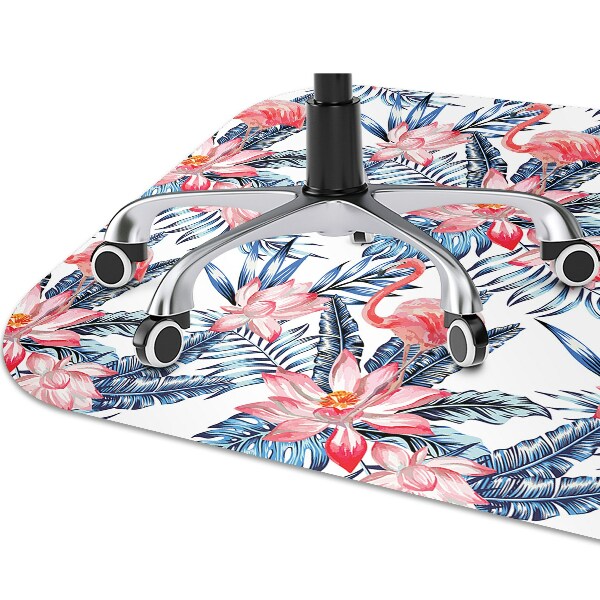 Chair mat floor panels protector painted flamingo