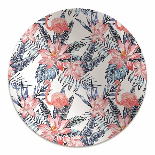 Chair mat floor panels protector painted flamingo